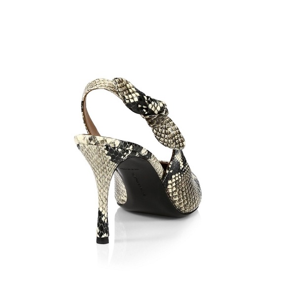 TABITHA SIMMONS GORGEOUS PYTHON SLINGBACK HEELS WITH SIDE BOW DETAIL SIZE 8.5 - Picture 6 of 13